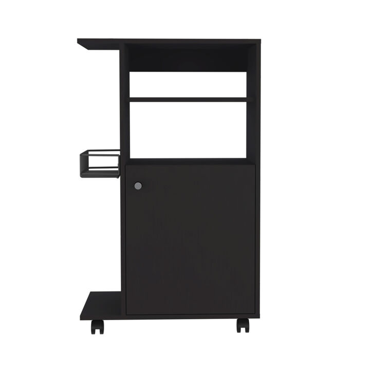Nepenthe 1-Shelf Kitchen Cart with Caster Black Wenge