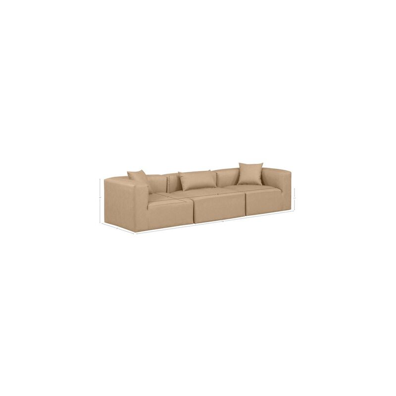 Meridian Furniture Cube Tan Vegan Leather Modular Sofa