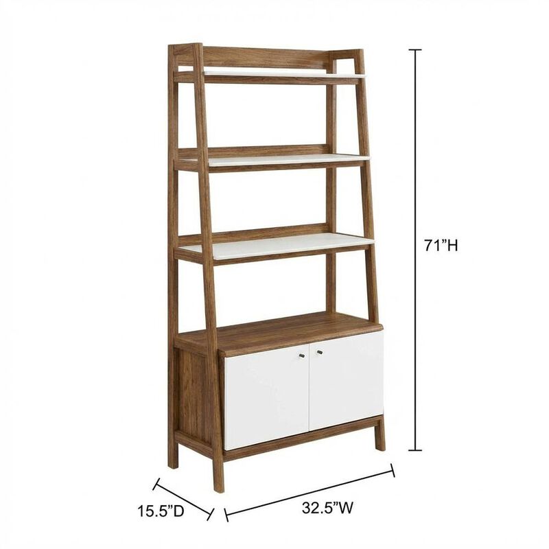 Wooden Bookshelf in Natural Finish with Open Storage Design image number 3