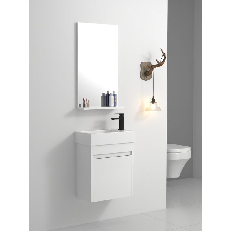 Streamdale Floating Bathroom Vanity with Resin Sink and Soft-Close Door image number 5