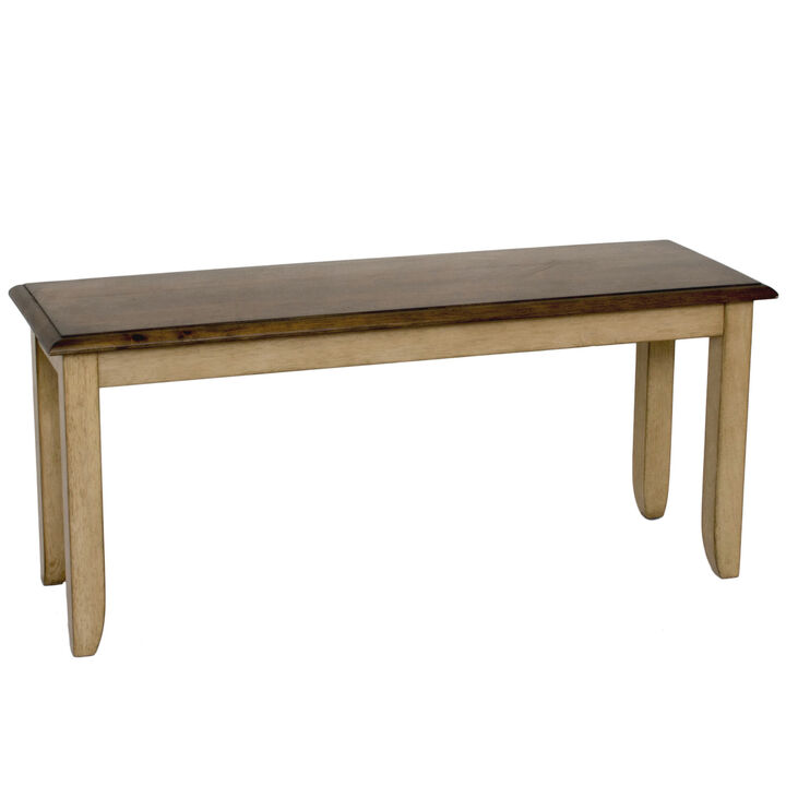 Brook Two Tone Brown Dining Bench 18 in. X 42 in. X 14 in.