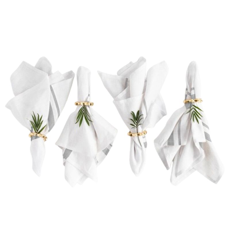 Linen Dinner Napkins - French Stripe