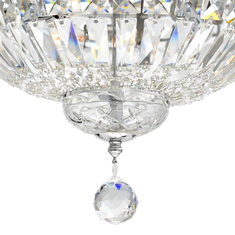 Stefania 3 Light Bowl Flush Mount With Chrome Finish