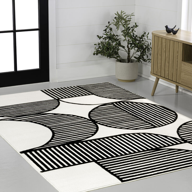 Nordby Geometric Arch Scandi Striped Area Rug