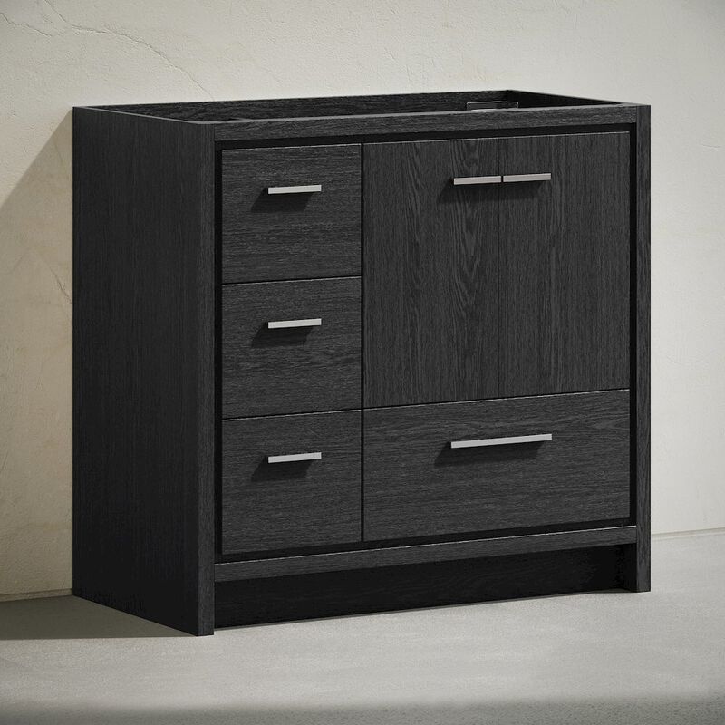 Virage 36" Freestanding Bathroom Vanity in Black Oak without Sink Top image number 2
