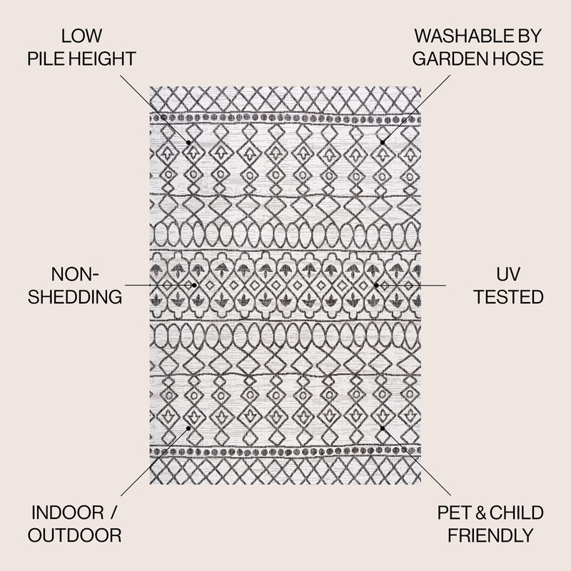 Kafel Tribal Bohemian Indoor/Outdoor Area Rug