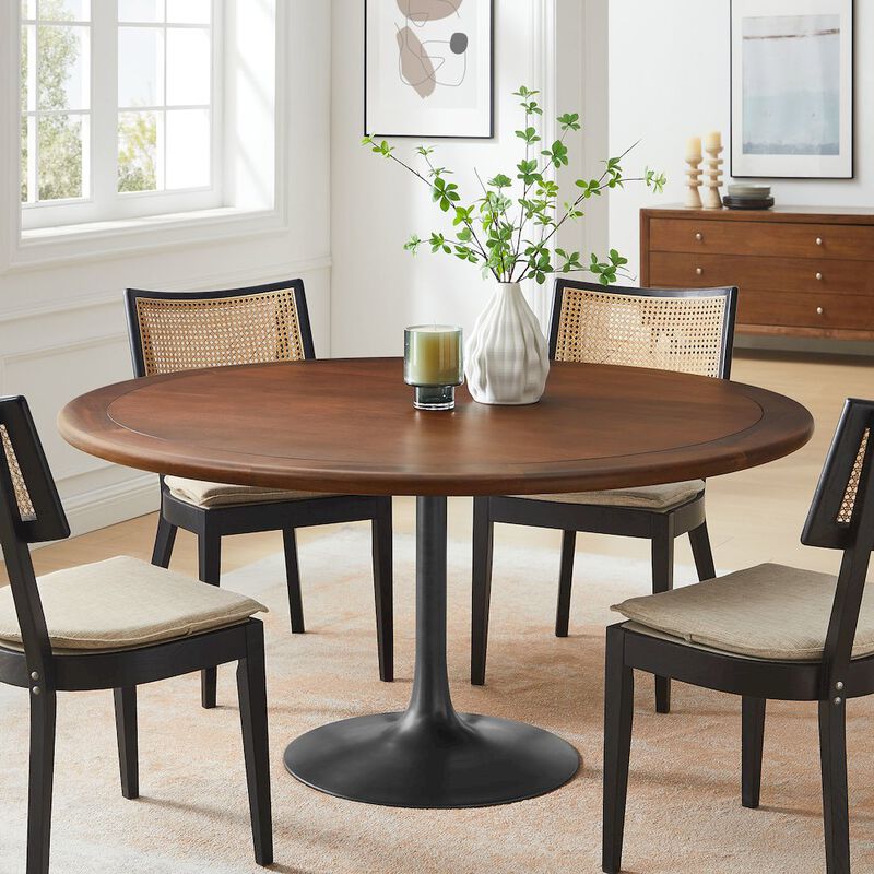 Lippa 60" Round Pedestal Solid Wood Dining Table image number 6