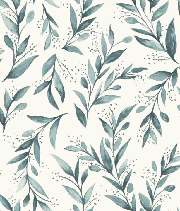 Magnolia Home Olive Branch Teal Peel & Stick Wallpaper