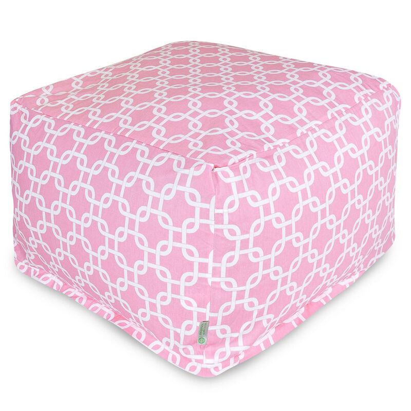 Majestic Home Goods Ottoman Pouf Links Soft Pink