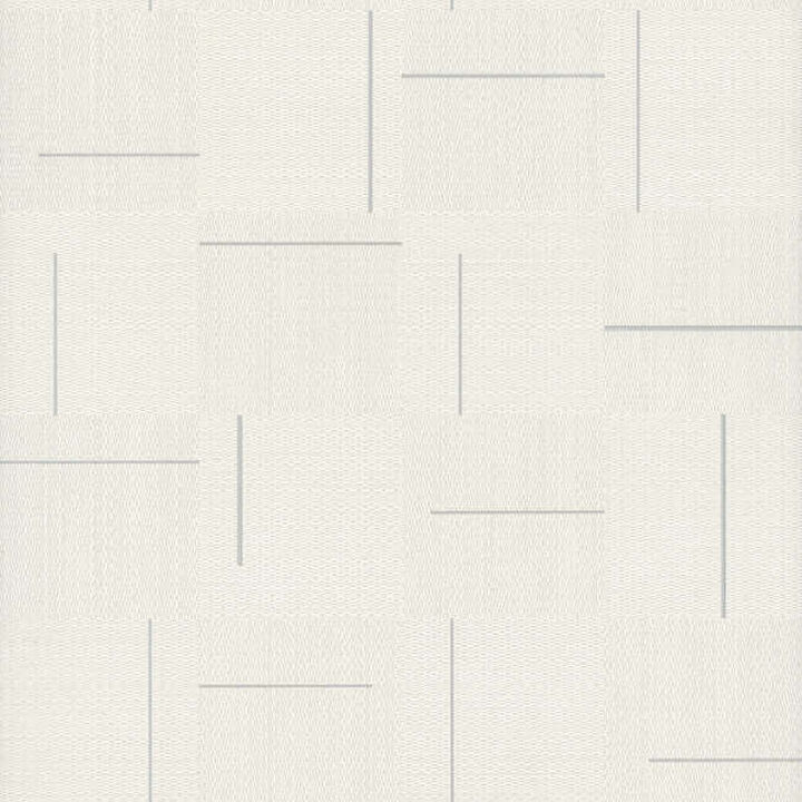 Geo Block Weave Ivory Wallpaper