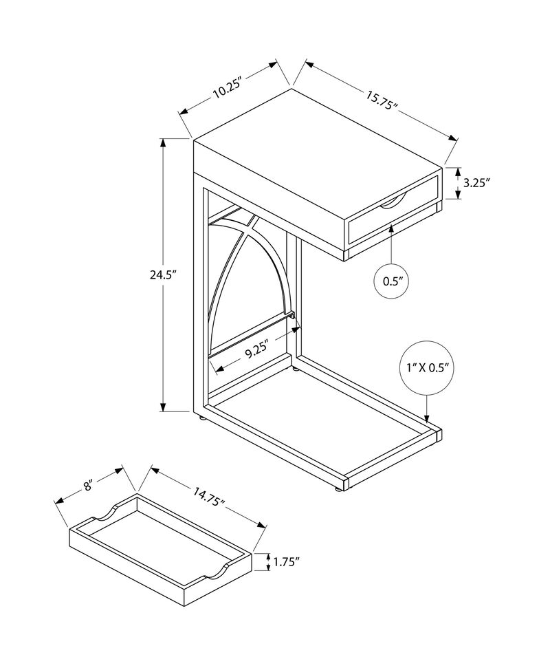 Wooden Drawer Accent Table for Bedside or Sofa Side Storage image number 2