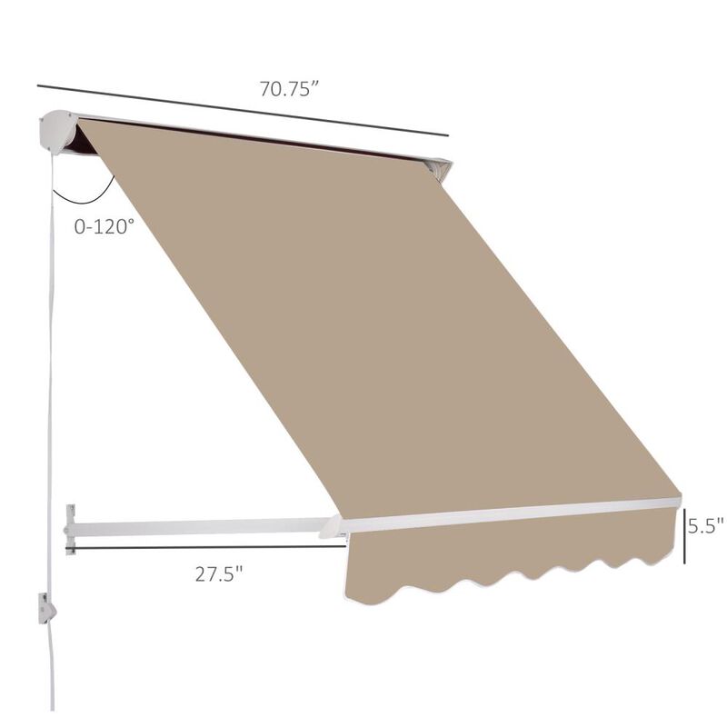 Hivvago 6-Foot Outdoor Window Awning with Aluminum Frame image number 2