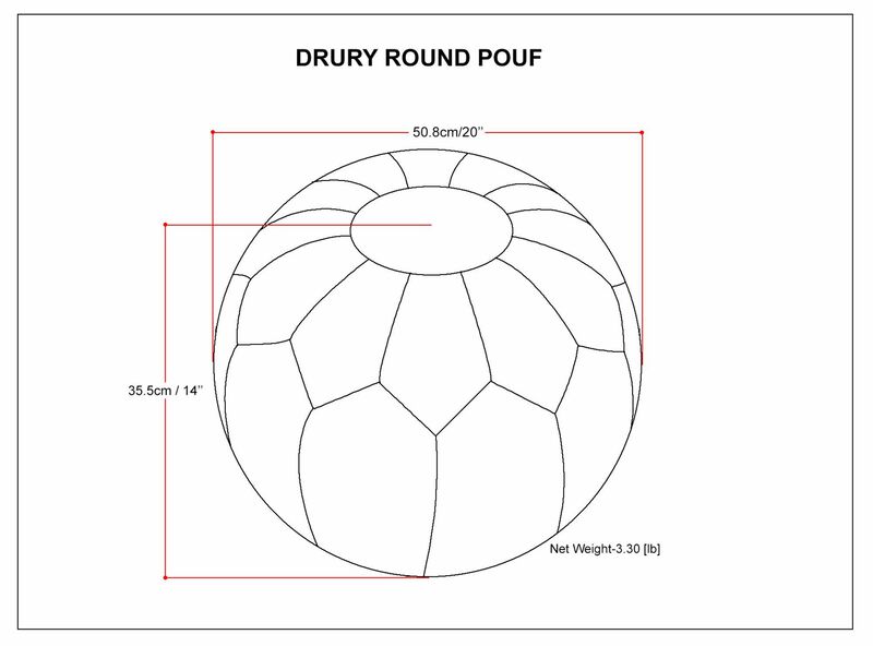 Simpli Home Drury Round Pouf image number 2
