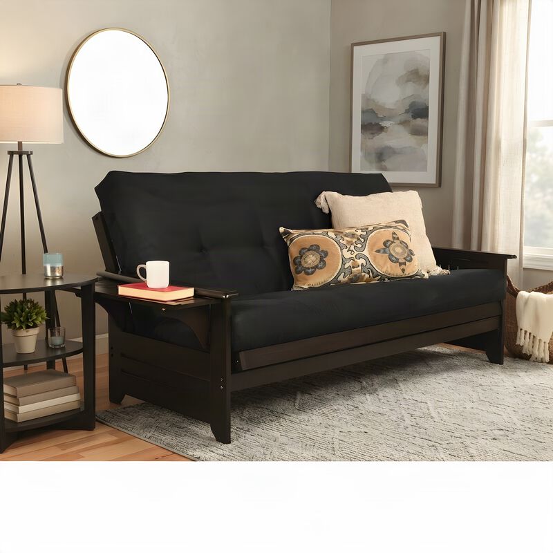 Phoenix Frame-Espresso Finish-Suede Black Mattress image number 4