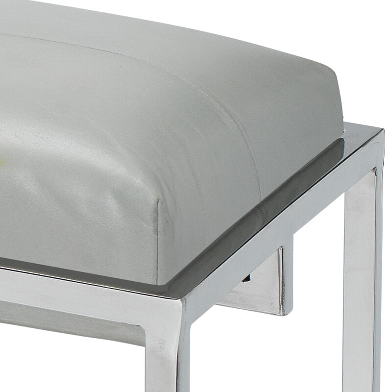Shelby Leather Bench - Grey