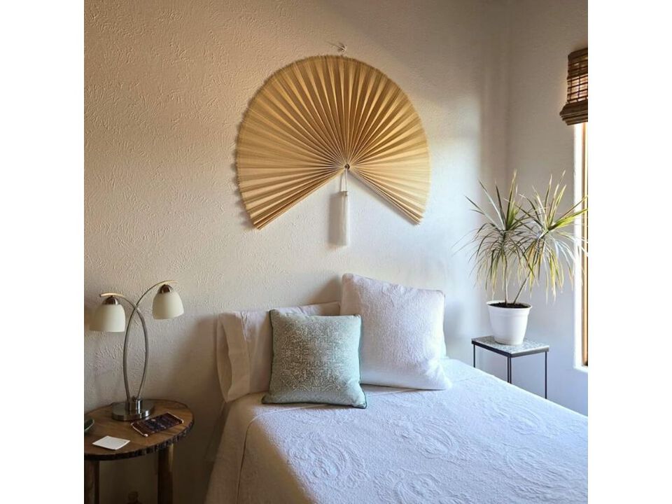 Japanese Giant Bamboo Fan Wall Decor 60" Boho Hanging Decorative Fan Art