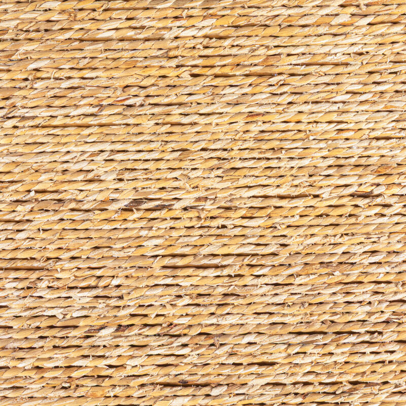 Woven Water Hyacinth & Acacia Wood Coffee Table with Waterfall Edge, Small image number 6