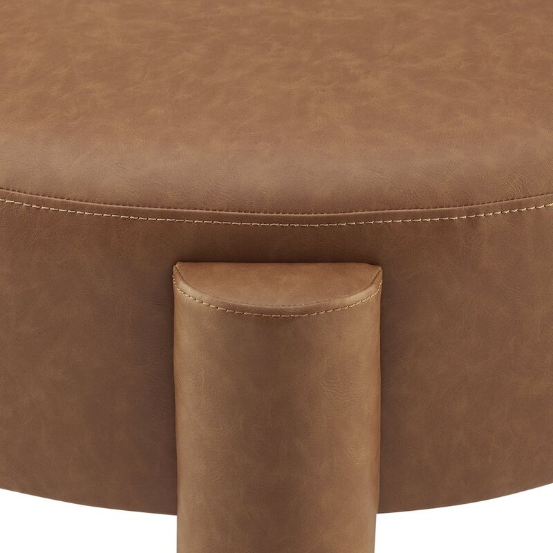 Elora PU Round Ottoman