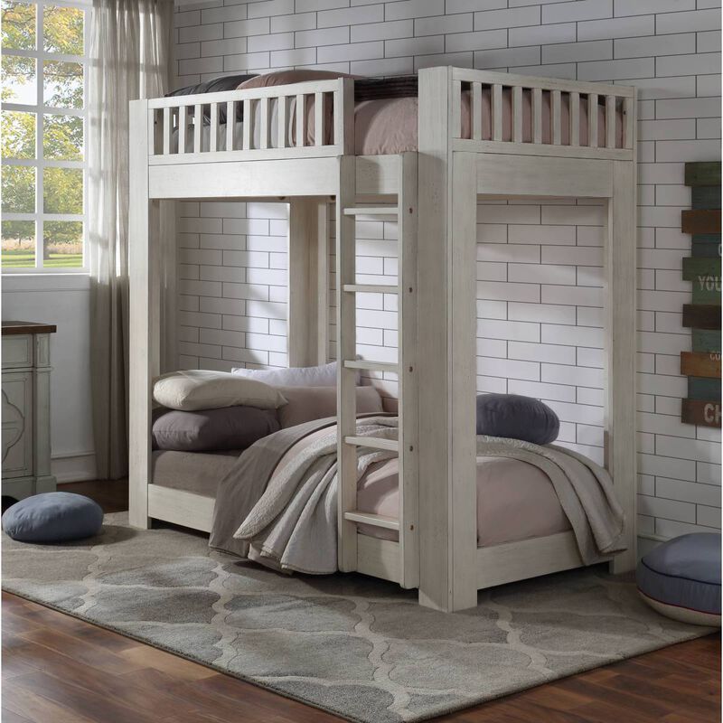 Cedro T/T Bunk Bed in Weathered White Finish BD00612