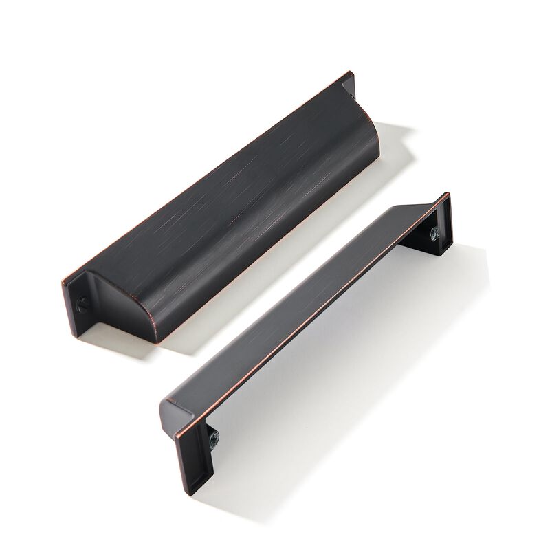 ZAUYX 2 Pack 3-3/4 Inch Center to Center Oil Rubbed Bronze Cabinet Cup Pulls Drawer Pulls Kitchen Hardware Channing Cup Pulls Dr