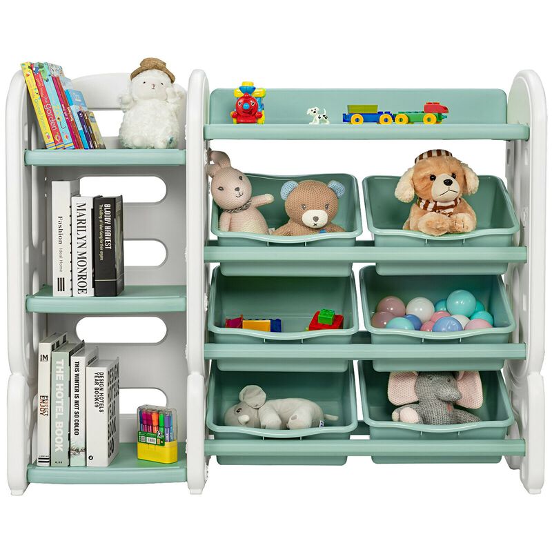 Bedroom or Playroom Toy Storage Organizer for Kids, Multi-Layer Bins image number 2