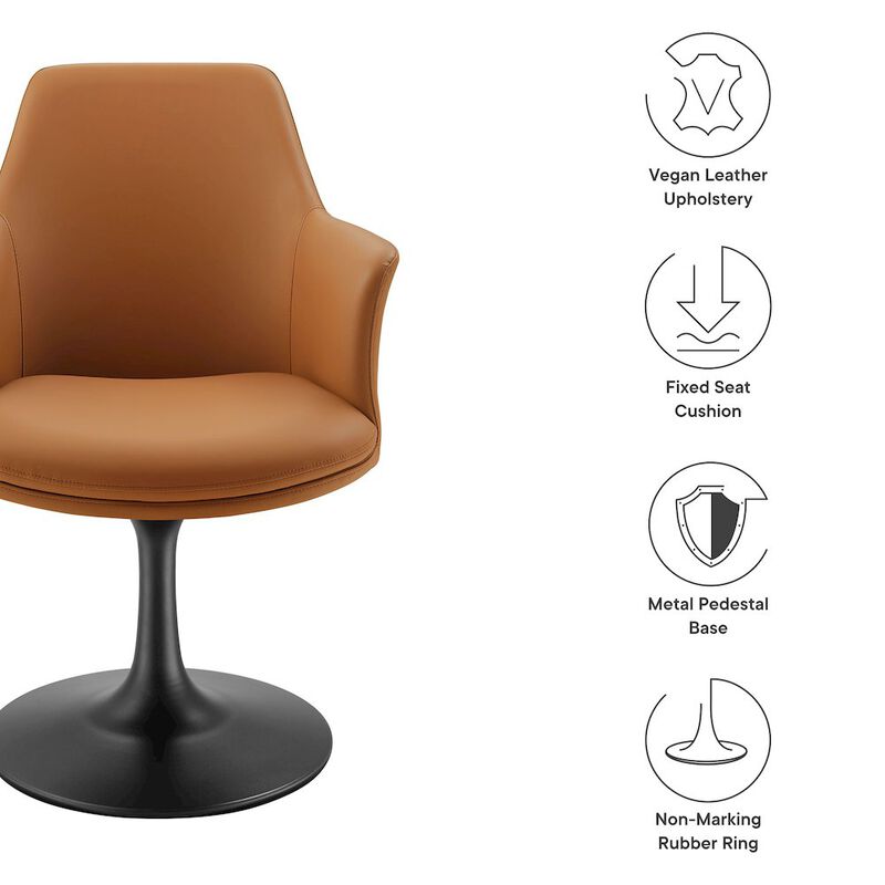 Lippa Swivel Dining Vegan Leather Armchair image number 2
