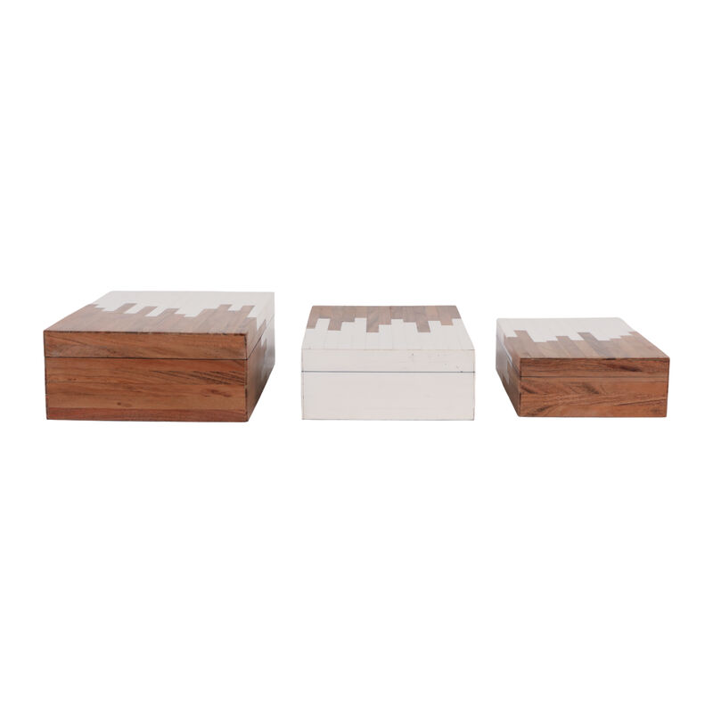 S/3 10/11/12" 2-toned Boxes, Natural/white image number 4