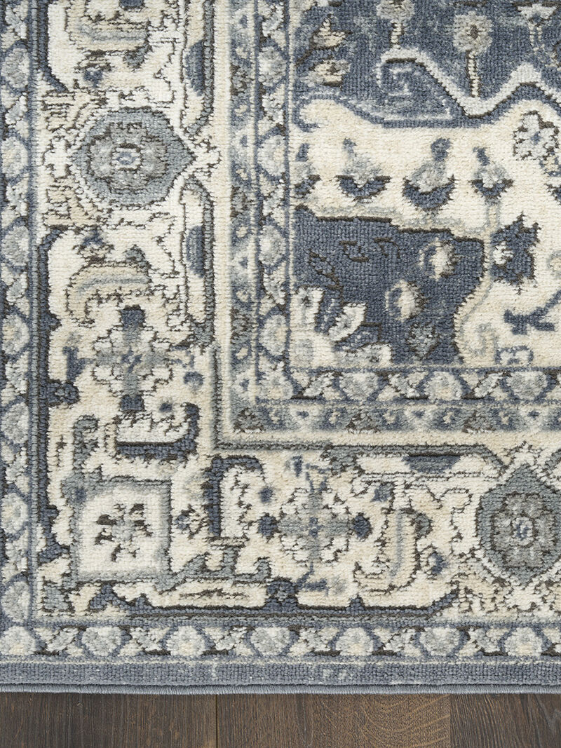 Quarry QUA18 Navy/Ivory 2'2" x 10' Rug image number 2