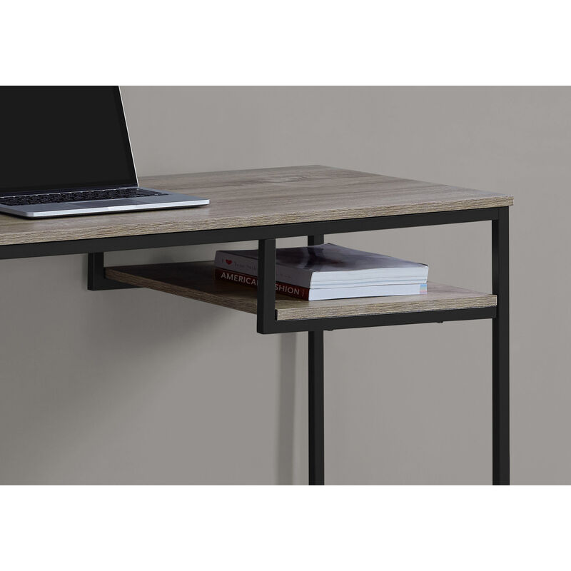 Monarch Specialties I 7370 Computer Desk, Home Office, Laptop, 48"L, Work, Metal, Laminate, Brown, Black, Contemporary, Modern
