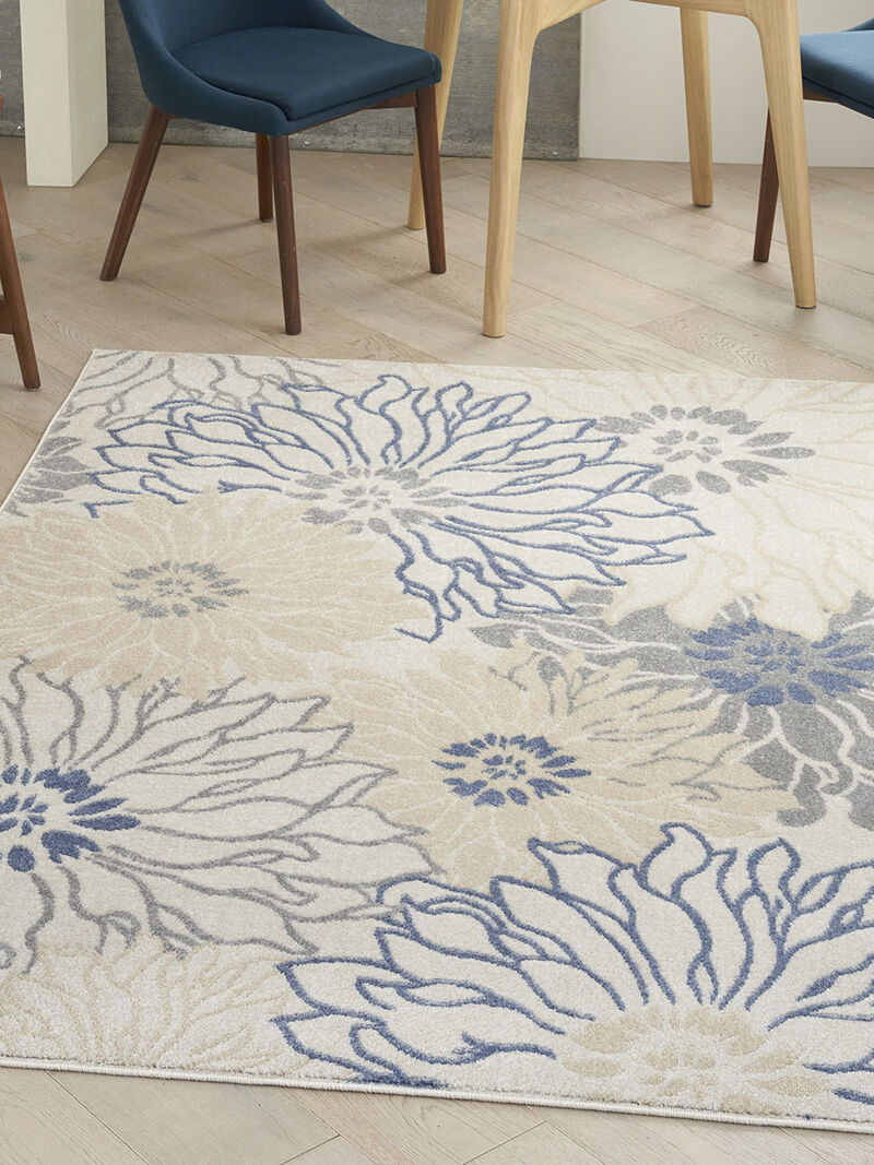 Passion PSN17 Ivory/Gray/Blue 5'3" x 7'3" Rug image number 6