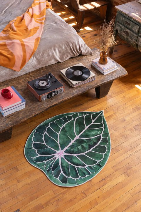 Lany Space 3'x4' Area Rug, Washable Non-Slip Rug, Irregular Caladium Leaf Rug for Living Room