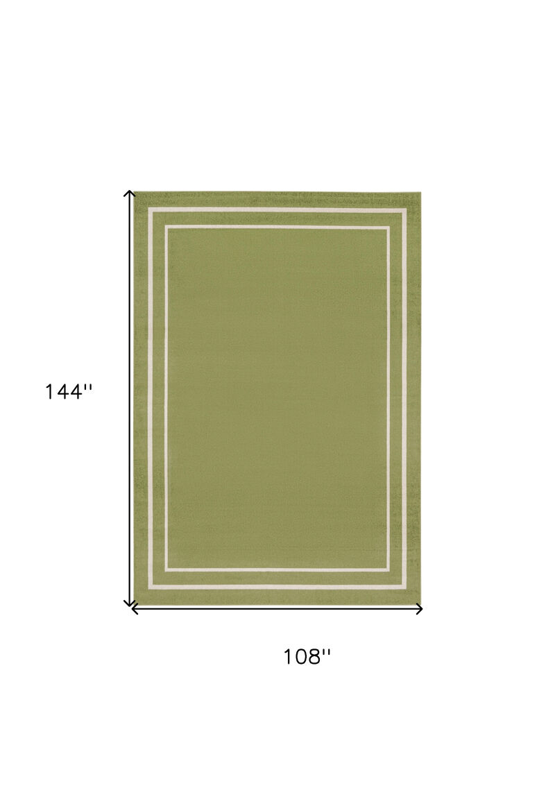 HomeRoots 9' X 12' Green And Ivory Indoor Outdoor Area Rug image number 4