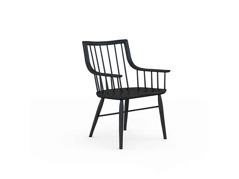 Frame Windsor Arm Chair Accent Black (Set of 2)