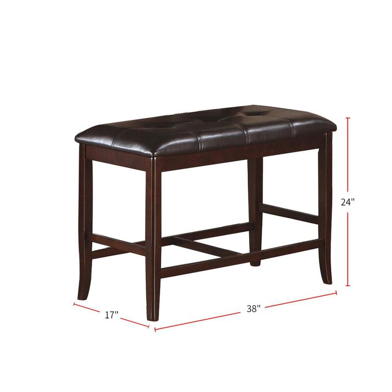 Streamdale Brown Faux Leather Counter Height Bench