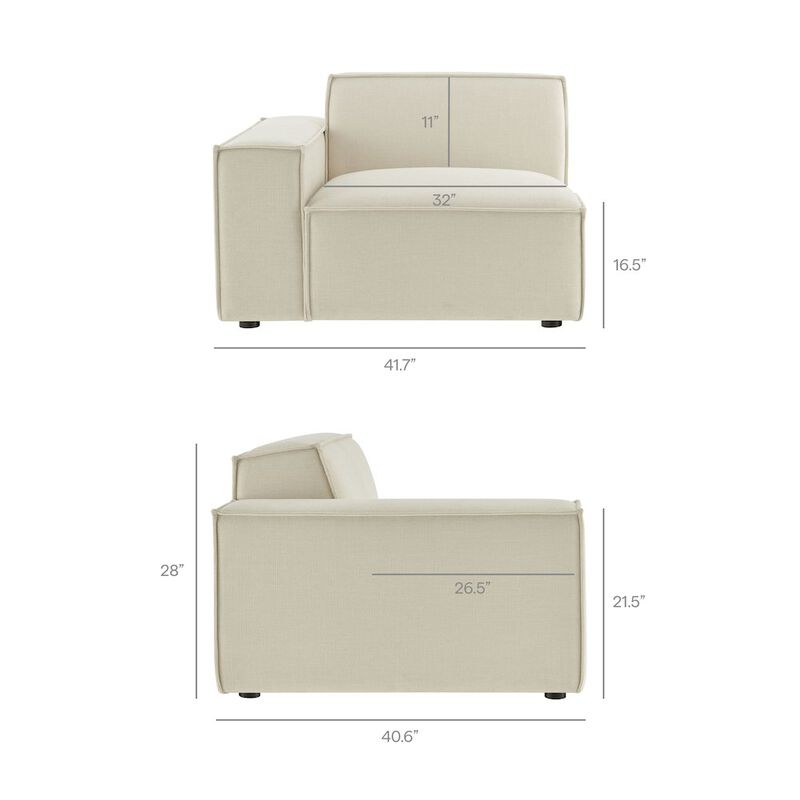 Restore 3-Piece Performance Fabric Upholstered Modular Loveseat with Ottoman image number 2