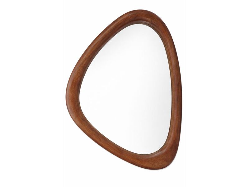 Black Walnut Irregular Wood Wall Mirror 15x10 Inch Decorative Mirror for Home image number 0
