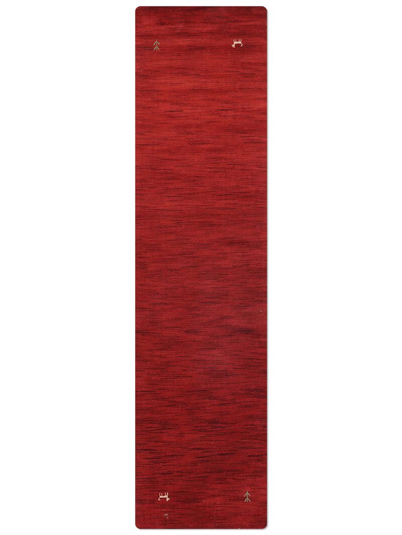 RUGSOTIC CARPETS HAND KNOTTED LOOM WOOL ECO-FRIENDLY AREA RUGS  - 2'6''x10', Runner, Red Color, Contemporary Modern Design, High Pile Thick Handmade Anti Skid Rugs for Living Room (L00100)
