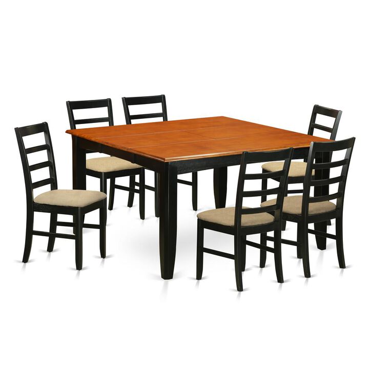 7 PC Kitchen Table set-Dining Table and 6 Wood Dining Chairs