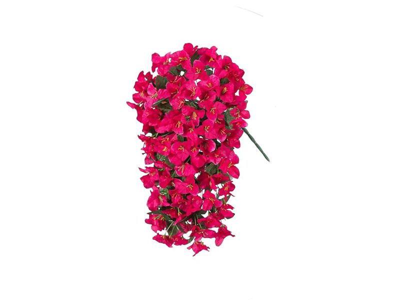 4 Piece Rose Red Artificial Hanging Bougainvillea Flowers UV Resistant Outdoor image number 0