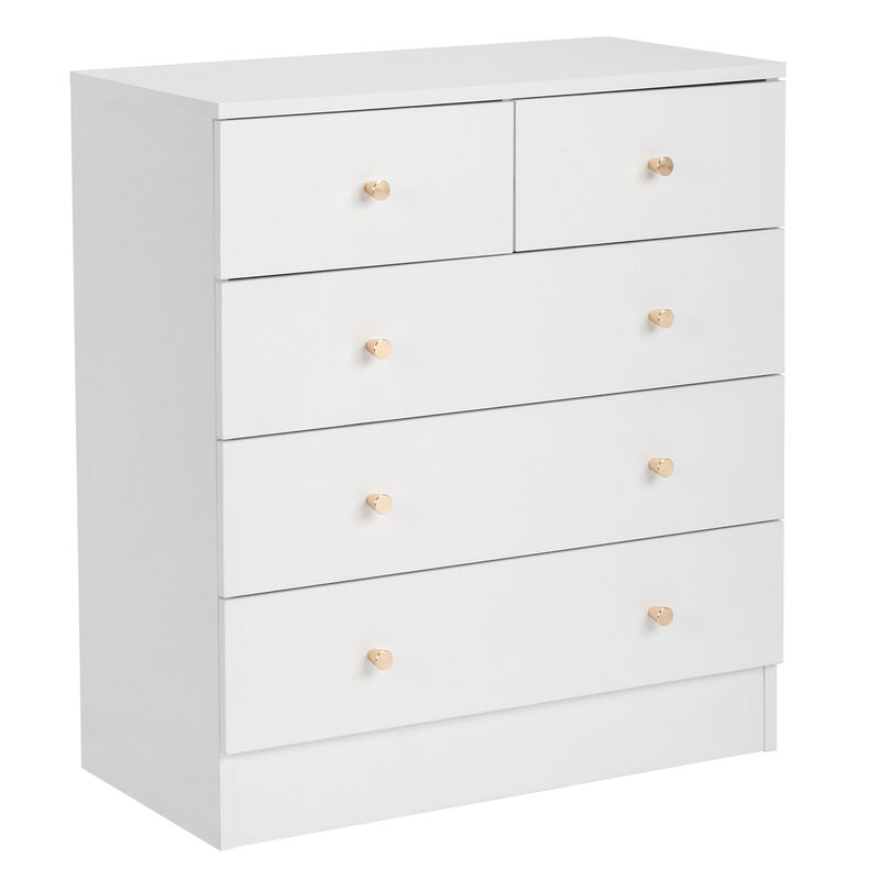Simple Modern 5-Drawer Dresser, Compact Storage Cabinet for Bedroom or Home