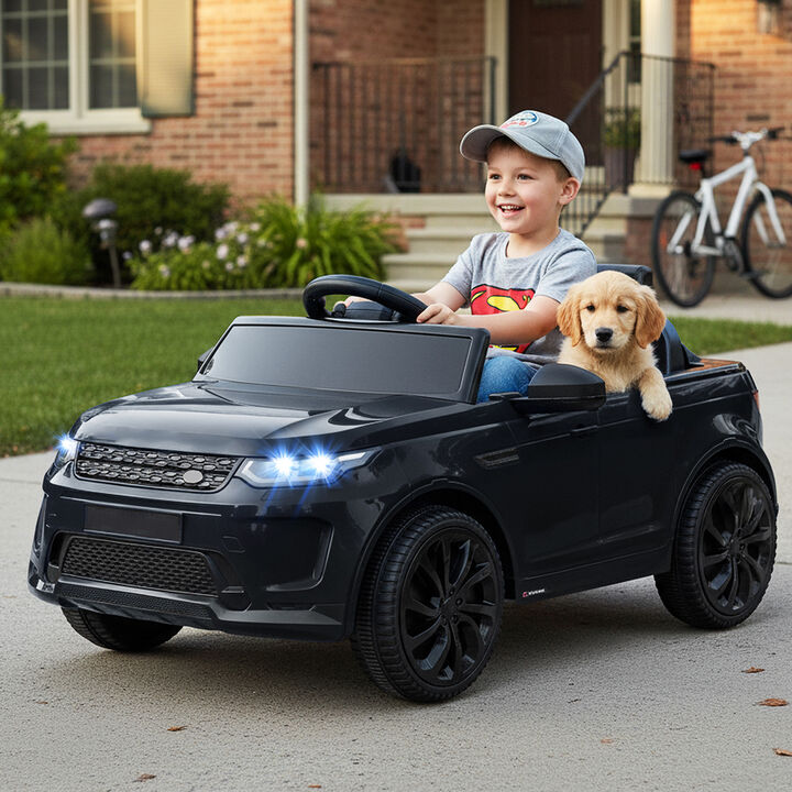 12V Kids Ride On Car with Remote Control, LED Lights, Music and Safety Belt