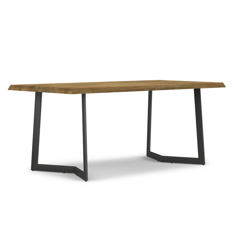 Watkins SOLID MANGO WOOD and Metal 72 inch x 36 inch Rectangle Modern Dining Table with Inverted Metal Base in Light Brown image number 0