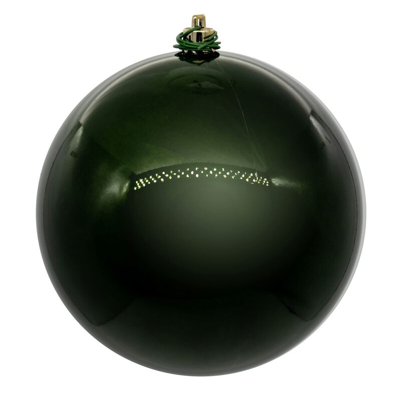 Vickerman 6" Moss Green Pearl UV Drilled Ball Ornament, 4 per Bag. image number 0