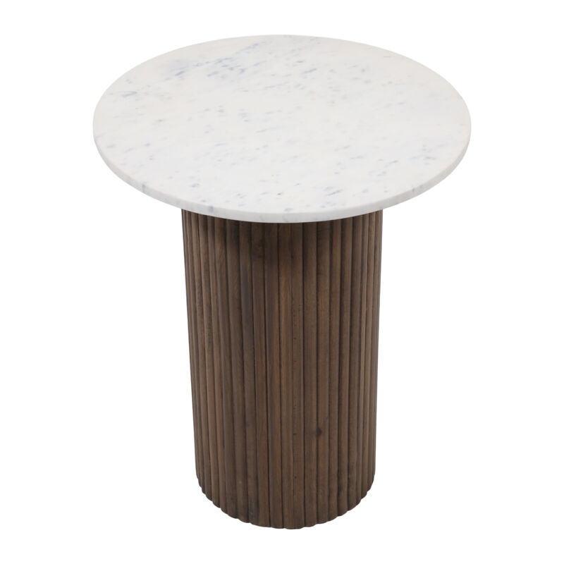 Fluted Base Travertine Table image number 2