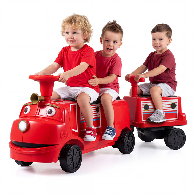 3 Seater 12V Kids Electric Ride On Train with Detachable Carriage for Yard image number 3