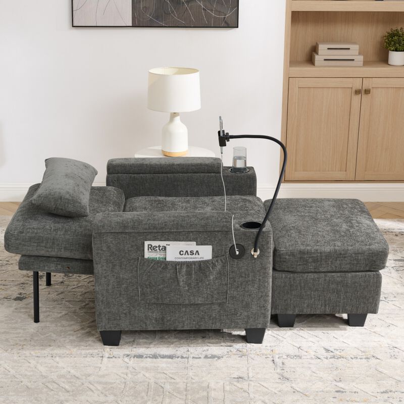 Kurtfo Chenille Accent Chair Set image number 3