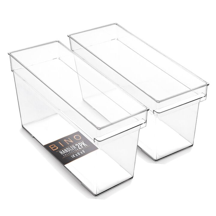 BINO | Plastic Storage Bins, Medium - Deep | THE HANDLER COLLECTION | Multipurpose Organizer Bins | Kitchen Pantry Organizers an