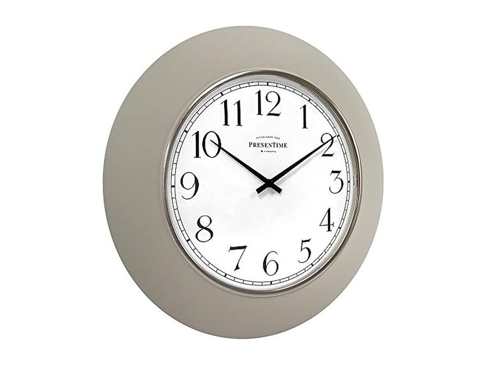 Classic Shatter Proof Convex Lens Morning Wall Clock 12 Inch Silver Modern