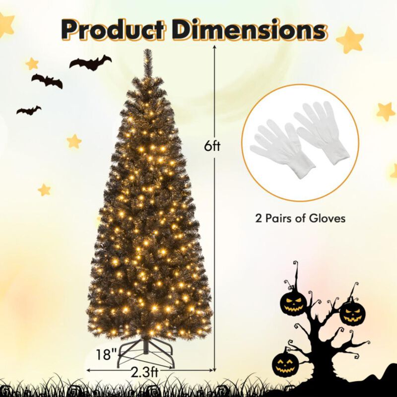 Hivvago Pre-lit Christmas Halloween Tree with PVC Branch Tips and Warm White Lights