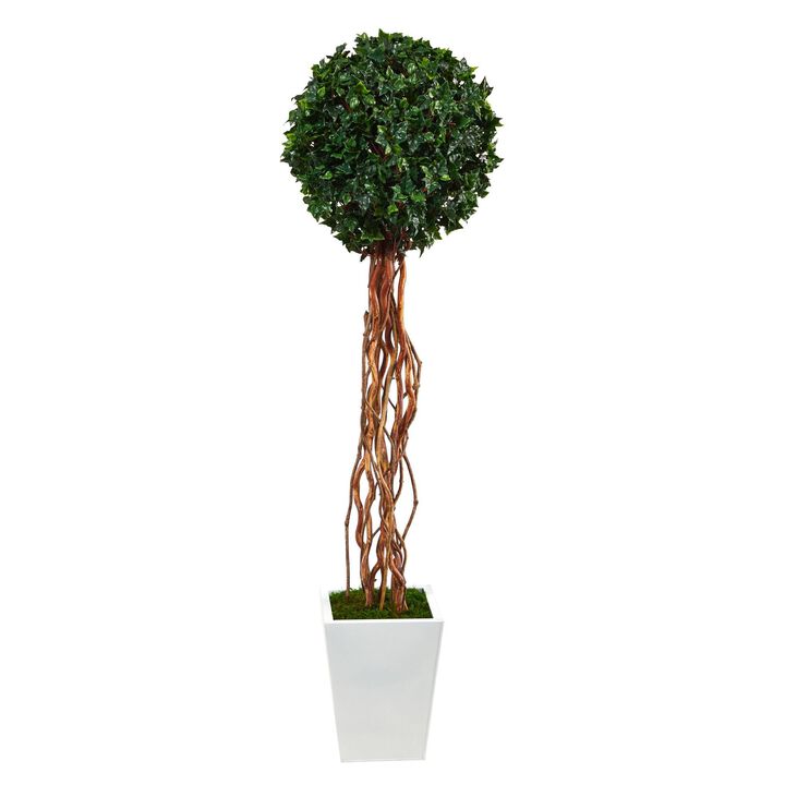 Nearly Natural 62-in English Ivy Topiary Tree in Planter UV (Indoor/Outdoor)
